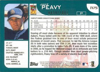 2001 Topps Traded & Rookies - Gold #T175 Jake Peavy Back