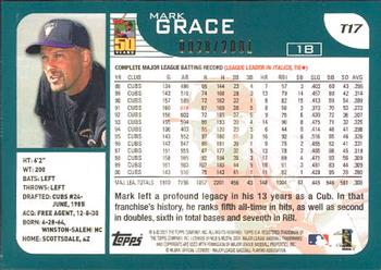 2001 Topps Traded & Rookies - Gold #T17 Mark Grace Back