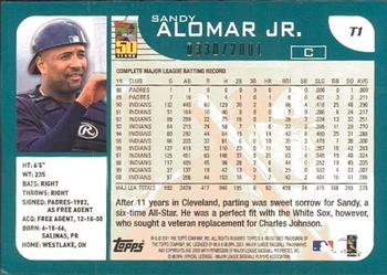2001 Topps Traded & Rookies - Gold #T1 Sandy Alomar Jr. Back