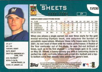 2001 Topps Traded & Rookies - Gold #T206 Ben Sheets Back