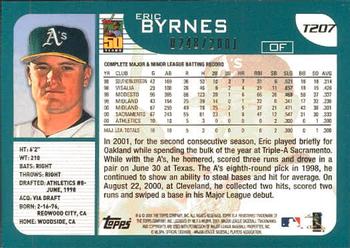 2001 Topps Traded & Rookies - Gold #T207 Eric Byrnes Back