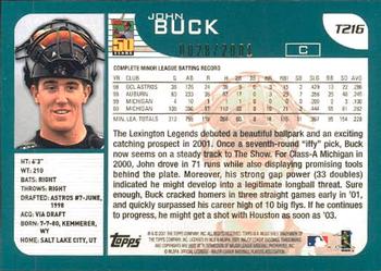 2001 Topps Traded & Rookies - Gold #T216 John Buck Back