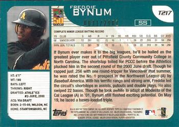 2001 Topps Traded & Rookies - Gold #T217 Freddie Bynum Back