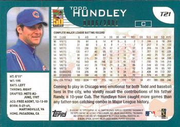 2001 Topps Traded & Rookies - Gold #T21 Todd Hundley Back