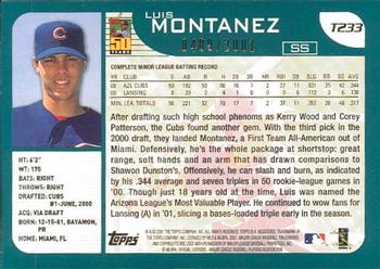 2001 Topps Traded & Rookies - Gold #T233 Lou Montanez Back