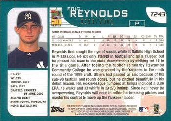 2001 Topps Traded & Rookies - Gold #T243 Eric Reynolds Back