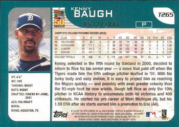 2001 Topps Traded & Rookies - Gold #T265 Kenny Baugh Back