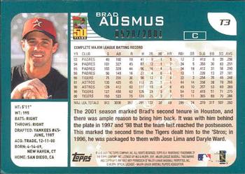 2001 Topps Traded & Rookies - Gold #T3 Brad Ausmus Back