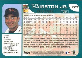 2001 Topps Traded & Rookies - Gold #T70 Jerry Hairston Jr. Back