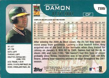 2001 Topps Traded & Rookies - Gold #T86 Johnny Damon Back