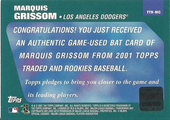 2001 Topps Traded & Rookies - Relics #TTR-MG2 Marquis Grissom Back