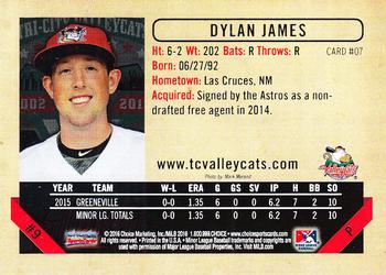 2016 Choice Tri-City ValleyCats #07 Dylan James Back