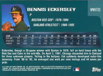 2001 Topps Traded & Rookies - Who Would Have Thought #WWHT10 Dennis Eckersley Back