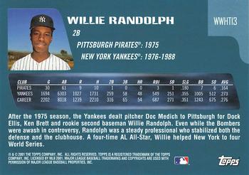 2001 Topps Traded & Rookies - Who Would Have Thought #WWHT13 Willie Randolph Back
