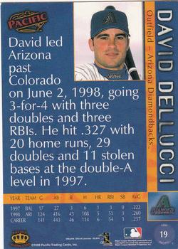1999 Pacific #19 David Dellucci Back