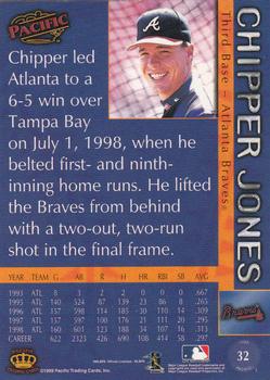1999 Pacific #32 Chipper Jones Back