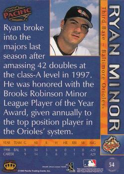1999 Pacific #54 Ryan Minor Back