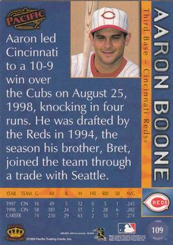 1999 Pacific #109 Aaron Boone Back