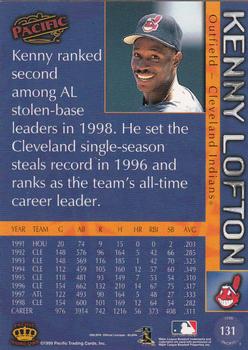 1999 Pacific #131 Kenny Lofton Back