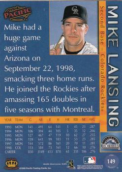 1999 Pacific #149 Mike Lansing Back