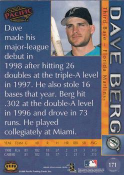 1999 Pacific #171 Dave Berg Back