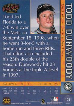 1999 Pacific #174 Todd Dunwoody Back