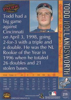 1999 Pacific #219 Todd Hollandsworth Back