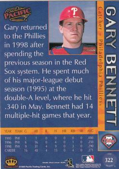 1999 Pacific #322 Gary Bennett Back