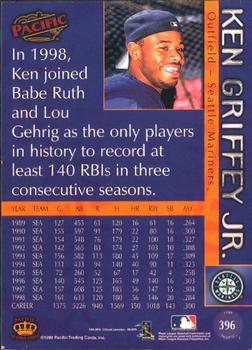 1999 Pacific #396 Ken Griffey Jr. Back