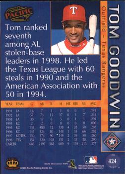 1999 Pacific #424 Tom Goodwin Back