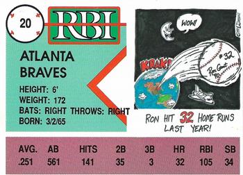 1992 RBI Magazine #20 Ron Gant Back