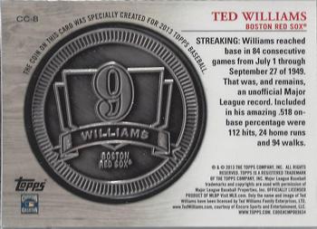 2013 Topps - Million Dollar Chase Coins #CC-8 Ted Williams Back