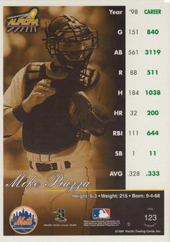 1999 Pacific Aurora #123 Mike Piazza Back