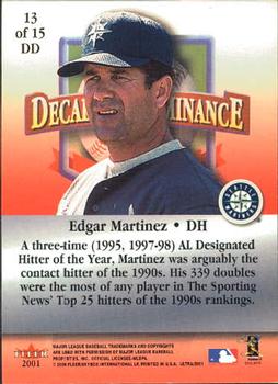 2001 Ultra - Decade of Dominance #13DD Edgar Martinez  Back
