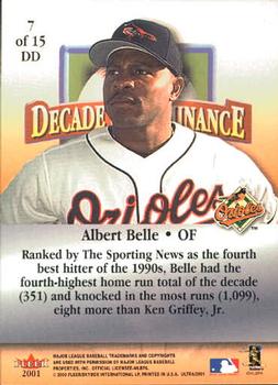 2001 Ultra - Decade of Dominance #7DD Albert Belle  Back