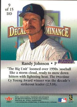 2001 Ultra - Decade of Dominance #9DD Randy Johnson  Back