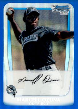 2011 Bowman - Chrome Prospects Blue Refractors #BCP36 Marcell Ozuna Front