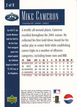 2002 Upper Deck Pepsi Seattle Mariners #2 Mike Cameron Back
