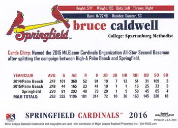 2016 Grandstand Springfield Cardinals #NNO Bruce Caldwell Back