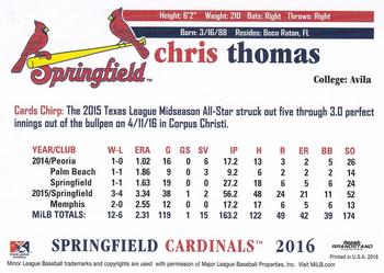 2016 Grandstand Springfield Cardinals #NNO Chris Thomas Back