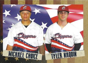 2016 Choice Columbus Clippers Military Appreciation #30 Michael Choice / Tyler Naquin Front
