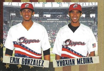 2016 Choice Columbus Clippers Military Appreciation #33 Yhoxian Medina / Erik Gonzalez Front