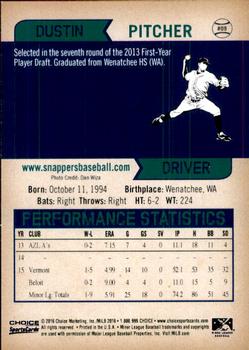 2016 Choice Beloit Snappers #09 Dustin Driver Back
