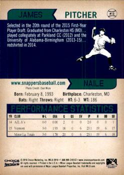 2016 Choice Beloit Snappers #13 James Naile Back