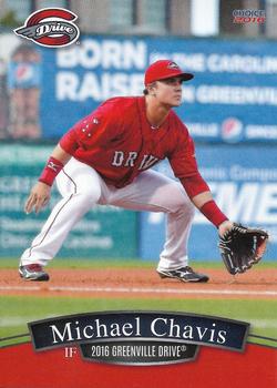 2016 Choice Greenville Drive #16 Michael Chavis Front