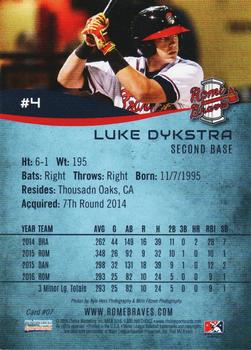 2016 Choice Rome Braves #07 Luke Dykstra Back