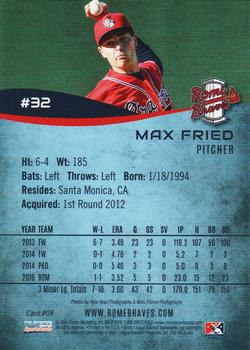 2016 Choice Rome Braves #09 Max Fried Back