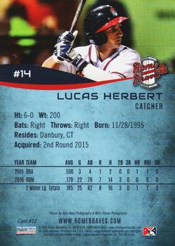 2016 Choice Rome Braves #12 Lucas Herbert Back