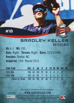 2016 Choice Rome Braves #14 Bradley Keller Back