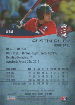 2016 Choice Rome Braves #21 Austin Riley Back